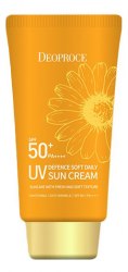 Солнцезащитный крем для лица с ромашкой DEOPROCE UV Defence Soft Daily Sun Cream SPF50+ PA++++ 70г