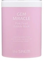 Кислородная маска для лица с пудрой розового жемчуга и 9 видами коллагена THE SAEM Gem Miracle Pink Pearl Bubble Mask_3ml