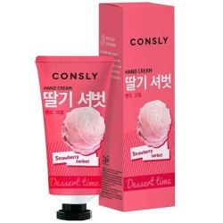Крем для рук с ароматом клубничного сорбета CONSLY Dessert Time Strawberry Sorbet Hand Cream 100мл