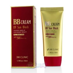 Солнцезащитный BB крем для лица 3W Clinic BB Cream UV Sun Block SPF50+ PA+++ 50мл