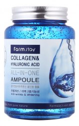 Ампульная сыворотка для лица с коллагеном и гиалуроновой кислотой FARM STAY Collagen & Hyaluronic Acid All-In-One Ampoule 250мл