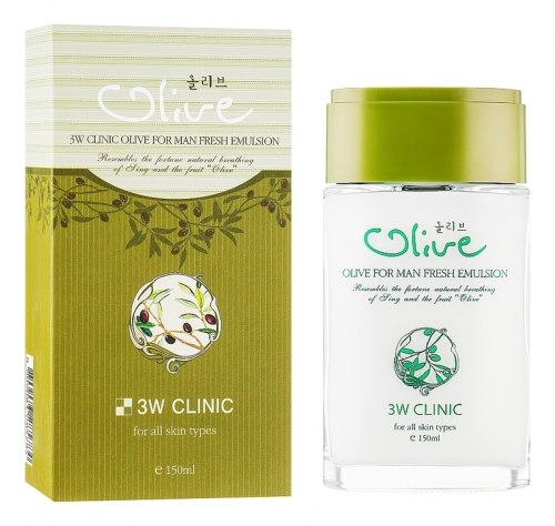Освежающая эмульсия для лица с экстрактом оливы 3W Clinic Olive For Man Fresh Emulsion 150мл