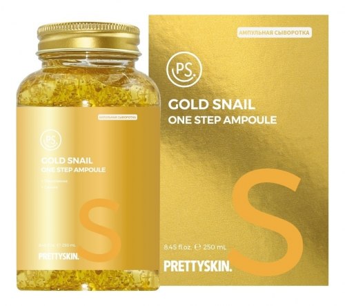 Ампульная сыворотка с муцином улитки и золотом PRETTY SKIN Gold Snail One Step Ampoule 250мл