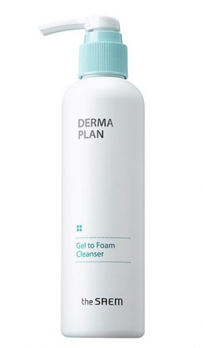 Гель-пена для умывания для сверх-чувствительной кожи THE SAEM Derma Plan Gel To Foam Cleanser 180мл