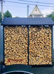 Уличная металлическая дровница КУБ-2М с сеткой (Pionehr)