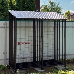 Дровница уличная КУБ 2+2 с сеткой (Pionehr)