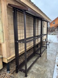 Дровник уличный КУБ-2 М с полкой и сеткой -Пионэр-