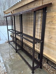 Дровник уличный КУБ-2 М с полкой и сеткой -Пионэр-