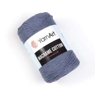 Yarn Art Macrame Cotton цвет 761 синий джинс Yarn Art 80% хлопок, 20% полиэстер, длина в мотке 225 м.