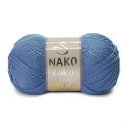 Nako Calico цвет 6614 джинс ОСТАТОК 1 моток!!! Nako 50% хлопок, 50% акрил, длина в мотке 245 м.