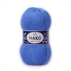 Nako Mohair Delicate цвет 1256 синий Nako 5% мохер, 10% шерсть, 85% акрил. Моток 100 гр. 500 м.