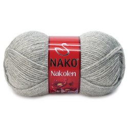 Nako Nakolen цвет 195 серый Nako 49% шерсть, 51% премиум акрил, длина в мотке 210 м.