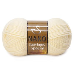 Nako Superlambs Special цвет 256 молочный Nako 49% шерсть, 51% акрил, длина в мотке 200 м.