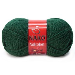 Nako Nakolen цвет 3601 зеленый Nako 49% шерсть, 51% премиум акрил, длина в мотке 210 м.