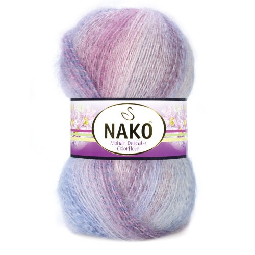 Nako Mohair Delicate Color Flow цвет 75718 Nako 5% мохер, 10% шерсть, 85% премиум акрил, длина в мотке 500 м.