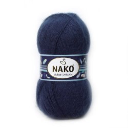 Nako Mohair Delicate цвет 2181 темно синий Nako 5% мохер, 10% шерсть, 85% акрил. Моток 100 гр. 500 м.