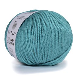 Пряжа Gazzal Baby Wool XL цвет 832 голубой Gazzal 40% меринос, 20% кашемир, 40% акрил. Моток 50 гр. 100 м.