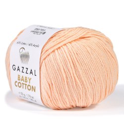 Пряжа Gazzal Baby Cotton цвет 3469 пудра Gazzal 60% хлопок, 40% акрил. Моток 50 гр. 165 м.