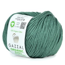 Gazzal Organic Baby Cotton цвет 427 серо-зеленый Gazzal 100% органический хлопок, длина 115 м в мотке