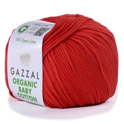 Gazzal Organic Baby Cotton цвет 432 красный Gazzal 100% органический хлопок, длина 115 м в мотке