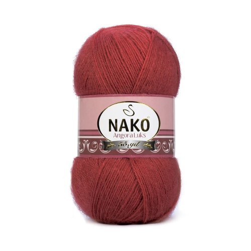 Nako Angora Luks цвет 6679 терракот Nako 5% мохер, 15 % шерсть, 80% премиум акрил, длина в мотке 550 м.