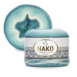 Nako Angora Luks Color цвет 82364. ОСТАТОК 1 моток!!! Nako 5% мохер, 15 % шерсть, 80% премиум акрил, длина в мотке 810 м.