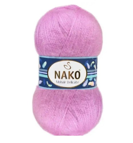 Nako Mohair Delicate цвет 6113 фуксия. ОСТАТОК 2 мотка!!! Nako 5% мохер, 10% шерсть, 85% акрил. Моток 100 гр. 500 м.