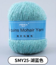 Menca Sequin Mohair цвет 25 Menca 28% мохер, 39% акрил, 30% шерсть, 5% пайетки, длина в мотке 400 м.