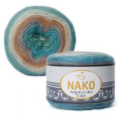 Nako Angora Luks Color цвет 81906. ОСТАТОК 3 мотка!!! Nako 5% мохер, 15 % шерсть, 80% премиум акрил, длина в мотке 810 м.