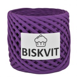 Трикотажная пряжа Бисквит, цвет Виноград Biskvit 100% хлопок. Лицевая нарезка. Турецкий трикотаж. Ширина 7+-1 мм. Длина 100+- 10 м.