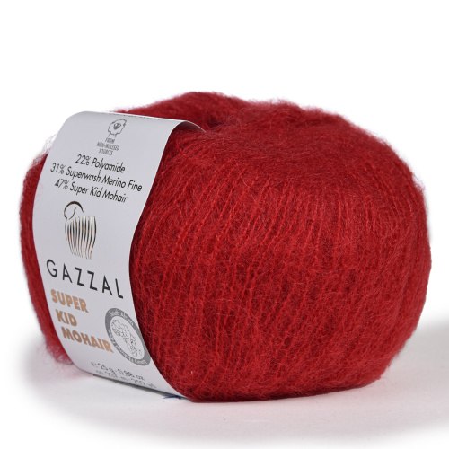 Пряжа Gazzal Super Kid Mohair цвет 64416 Gazzal 31% шерсть мериноса, 47% супер кид мохер, 22% полиамид, в мотке 237 м.