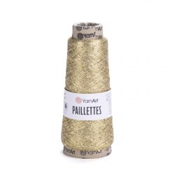 YarnArt Paillettes цвет 8002 золото Yarn Art 75% металлик полиэстер, 25% пайетки полиэстер, моток 50 гр. длина в мотке 800 м.
