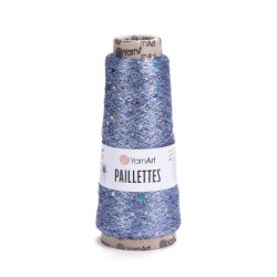 YarnArt Paillettes цвет 8003 голубой Yarn Art 75% металлик полиэстер, 25% пайетки полиэстер, моток 50 гр. длина в мотке 800 м.