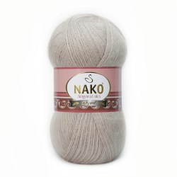 Nako Angora Luks цвет 10344 бежевый Nako 5% мохер, 15 % шерсть, 80% премиум акрил, длина в мотке 550 м.
