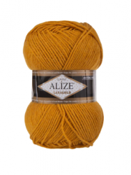 Alize Lanagold Fine, цвет 447 горчица. ОСТАТОК 3 мотка!!! Alize 49% шерсть, 51% акрил, длина в мотке 390 м.