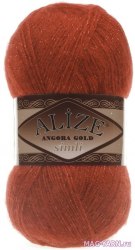 Alize Angora Gold Simli цвет 36 терракот. ОСТАТОК 2 мотка!!! Alize 75% акрил, 10% шерсть, 10% мохер, 5% металлик, длина 500м в мотке