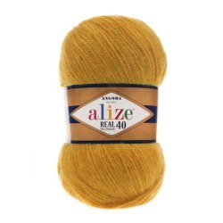 Alize Angora Real 40 цвет 645 горчичный. ОСТАТОК 3 мотка!!! Alize 40% шерсть, 60% акрил, длина 480м в мотке