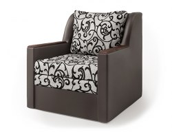 Кресло-кровать «Соло» экокожа шоколад и узоры