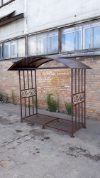 Уличная дровница «КУБ» с большой крышей -Пионер-