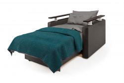 Кресло-кровать «Шарм» экокожа шоколад и ромб