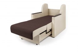Кресло-кровать «Аккорд Д» рогожка шоколад и экокожа беж