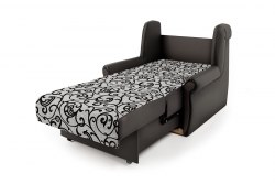 Кресло-кровать «Аккорд М» экокожа шоколад и узоры