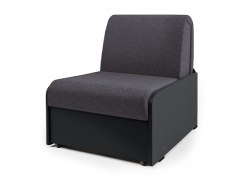 Кресло-кровать «Коломбо БП» серая рогожка и экокожа черная