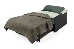 Кресло-кровать «Коломбо БП» серая рогожка и экокожа черная