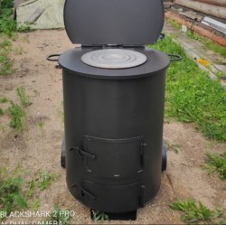 Печь - бочка для сжигания мусора "Золушка" 200 (5мм) (Pionehr)