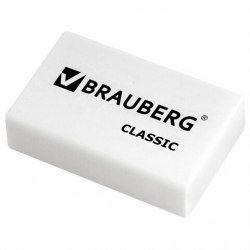 Ластик BRAUBERG "Classic", 26х17х7 мм, белый
