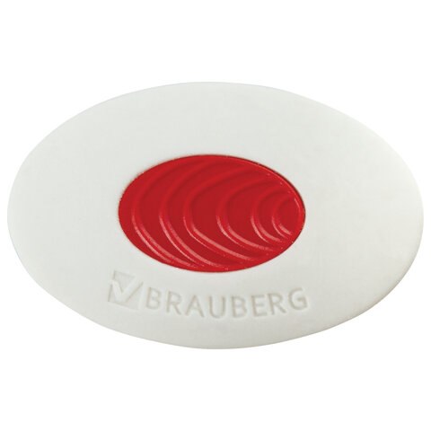 Ластик BRAUBERG "Oval PRO", 40х26х8 мм, овальный