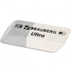 Ластик BRAUBERG "Ultra", 41х14х8 мм, серо-белый