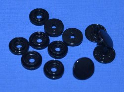 Кнопка пластиковая 15 мм цв.Черный (10шт.)