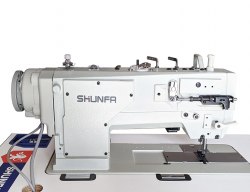 Двухигольная швейная машина челночного стежка Shunfa SF845-3D
